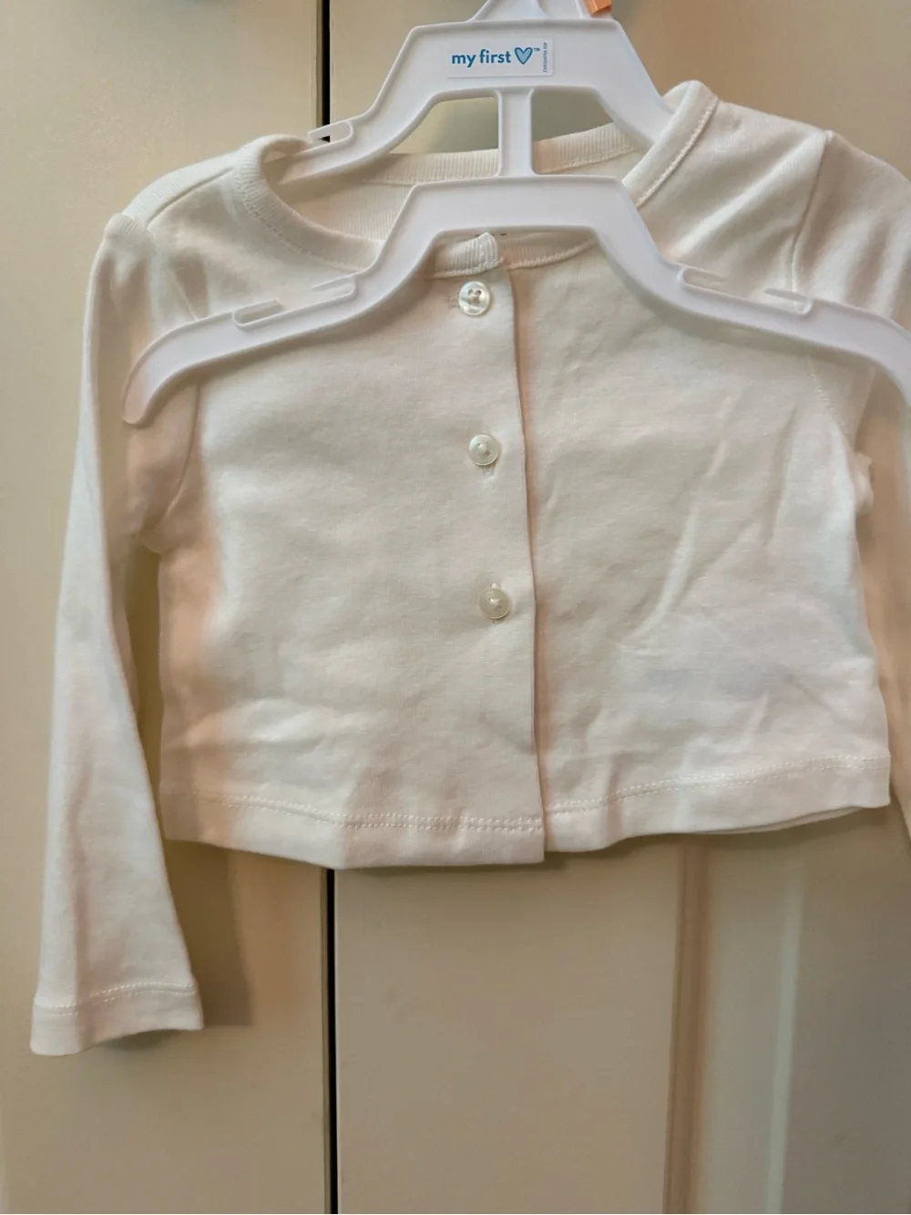 Carter's Cream Floral Ruffle Sleeve Dress with White Bodysuit